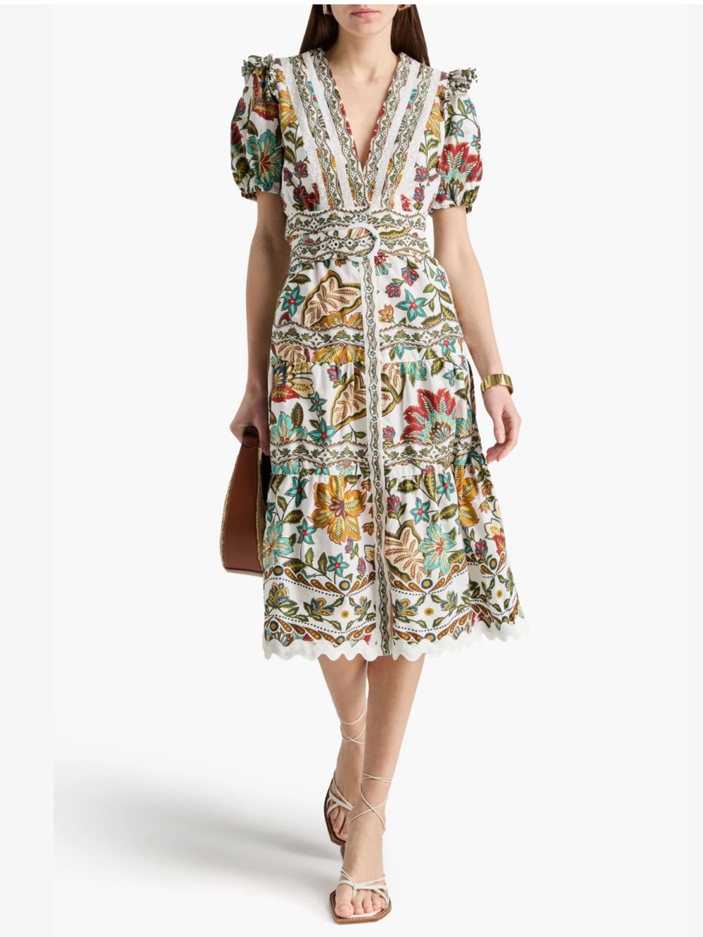 Farm Rio Botanicals Cotton Midi Dress
